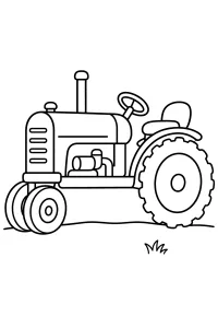 Trattore antico a tre ruote disegno da colorare PDF gratis