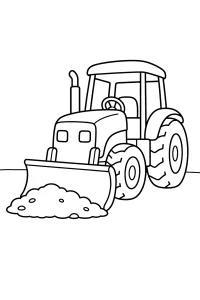 Trattore con lama spingiterra disegno da colorare PDF gratis