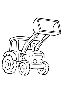 Trattore con benna sollevata disegno da colorare PDF gratis
