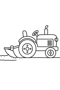 Trator com arado desenho para colorir PDF grátis