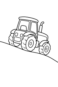Trattore che scende dalla collina disegno da colorare PDF gratis
