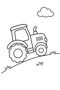Trattore che sale sulla collina disegno da colorare PDF gratis