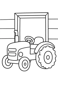 Trattore davanti alla porta del fienile disegno da colorare PDF gratis