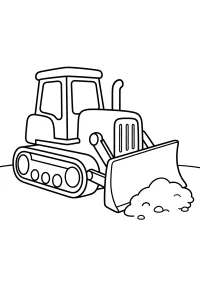 Bulldozer with Angled Blade and Dirt Pile coloring page free PDF