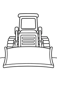 Bulldozer von vorn mit großer Schaufel malvorlage kostenlos PDF