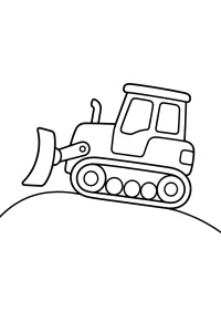 Kettenraupe auf einem Hügel malvorlage kostenlos PDF
