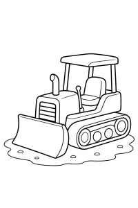 Ruspa cingolata con cabina aperta disegno da colorare PDF gratis