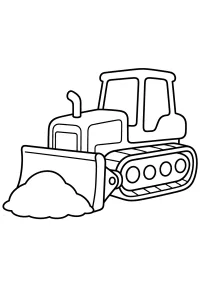 Bulldozer Pushing a Small Dirt Pile coloring page free PDF
