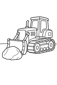 Bulldozer with a Boulder by Its Blade coloring page free PDF