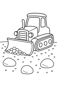 Bulldozer Pushing Gravel Coloring Page coloring page free PDF