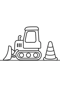 Ruspa cingolata vicino al cono stradale disegno da colorare PDF gratis
