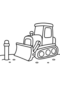 Bulldozer de esteiras com lâmina e poste desenho para colorir PDF grátis
