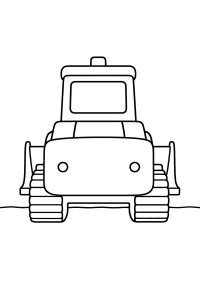 Bulldozer de esteiras com lâmina frontal desenho para colorir PDF grátis