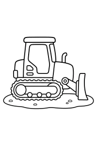 Bulldozer à chenilles avec lame avant dessin à colorier PDF gratuit