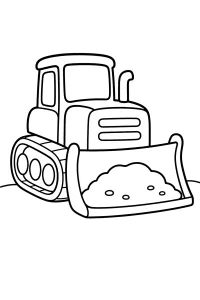 Bulldozer with blade and dirt mound coloring page free PDF