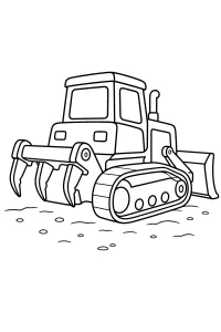 Bulldozer com escarificador traseiro de três dentes desenho para colorir PDF grátis