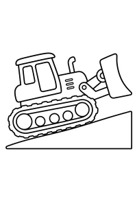 Bulldozer on a Ramp coloring page free PDF