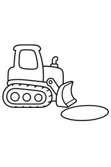 Ruspa cingolata accanto alla buca disegno da colorare PDF gratis
