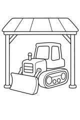 Ruspa cingolata sotto la tettoia disegno da colorare PDF gratis
