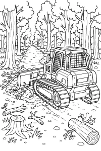 Ruspa apre un sentiero nel bosco disegno da colorare PDF gratis