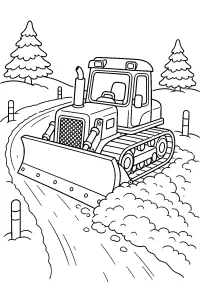 Ruspa cingolata che spinge la neve disegno da colorare PDF gratis