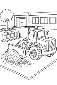 Radlader auf dem Schulhof malvorlage kostenlos PDF