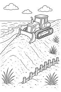 Ruspa cingolata sulla duna vicino al mare disegno da colorare PDF gratis