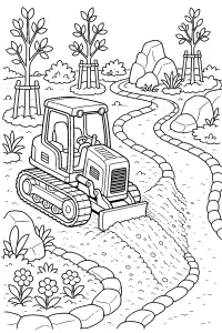 Kettenraupe im Garten malvorlage kostenlos PDF