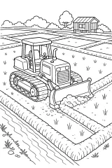 Ruspa cingolata nella risaia disegno da colorare PDF gratis
