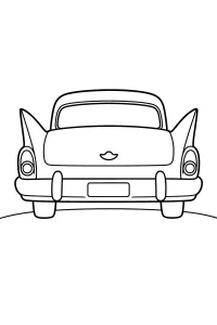 Auto d'epoca con pinne posteriori disegno da colorare PDF gratis