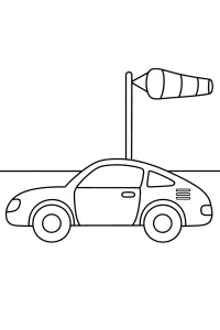 Auto sportiva con manica a vento disegno da colorare PDF gratis
