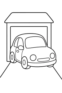 Auto davanti al garage disegno da colorare PDF gratis