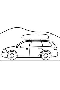 Break avec coffre de toit dessin à colorier PDF gratuit