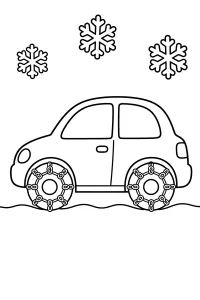 Automobile con catene da neve disegno da colorare PDF gratis