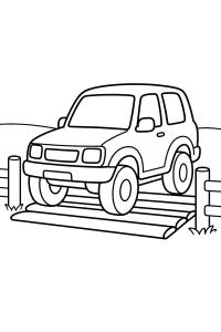 4x4 sur une grille à bétail dessin à colorier PDF gratuit