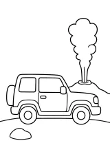 4x4 accanto al geyser disegno da colorare PDF gratis