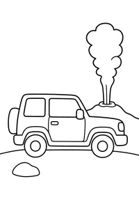 4x4 accanto al geyser disegno da colorare PDF gratis