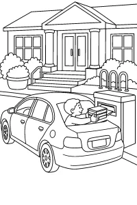 Auto al deposito libri della biblioteca disegno da colorare PDF gratis