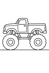 Monster truck classico con ruote giganti disegno da colorare PDF gratis