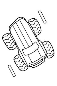 Camión monstruo desde arriba dibujo para colorear PDF gratis