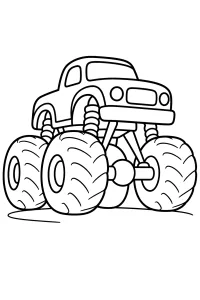 Grote monstertruck met enorme banden kleurplaat gratis PDF