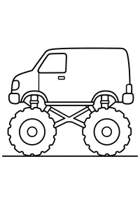 Monstertruck bestelwagen om in te kleuren kleurplaat gratis PDF