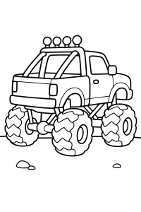 Monster truck pickup con roll bar disegno da colorare PDF gratis
