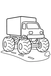 Monster truck con furgone disegno da colorare PDF gratis