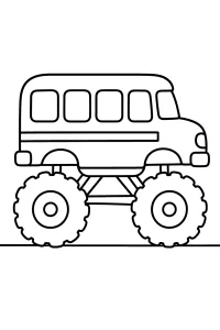 Autobus monster truck disegno da colorare PDF gratis