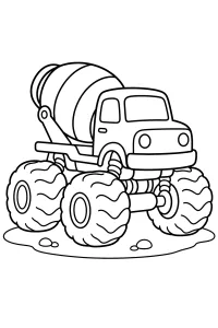 Monster truck betoniera disegno da colorare PDF gratis