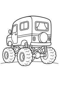 Monster truck camper disegno da colorare PDF gratis