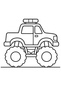 Camion monster con barra luminosa disegno da colorare PDF gratis