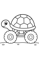 Monster truck tartaruga disegno da colorare PDF gratis