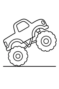 Makkelijke monstertruck op één wiel kleurplaat gratis PDF